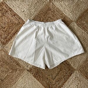 White boxer style lounge shorts